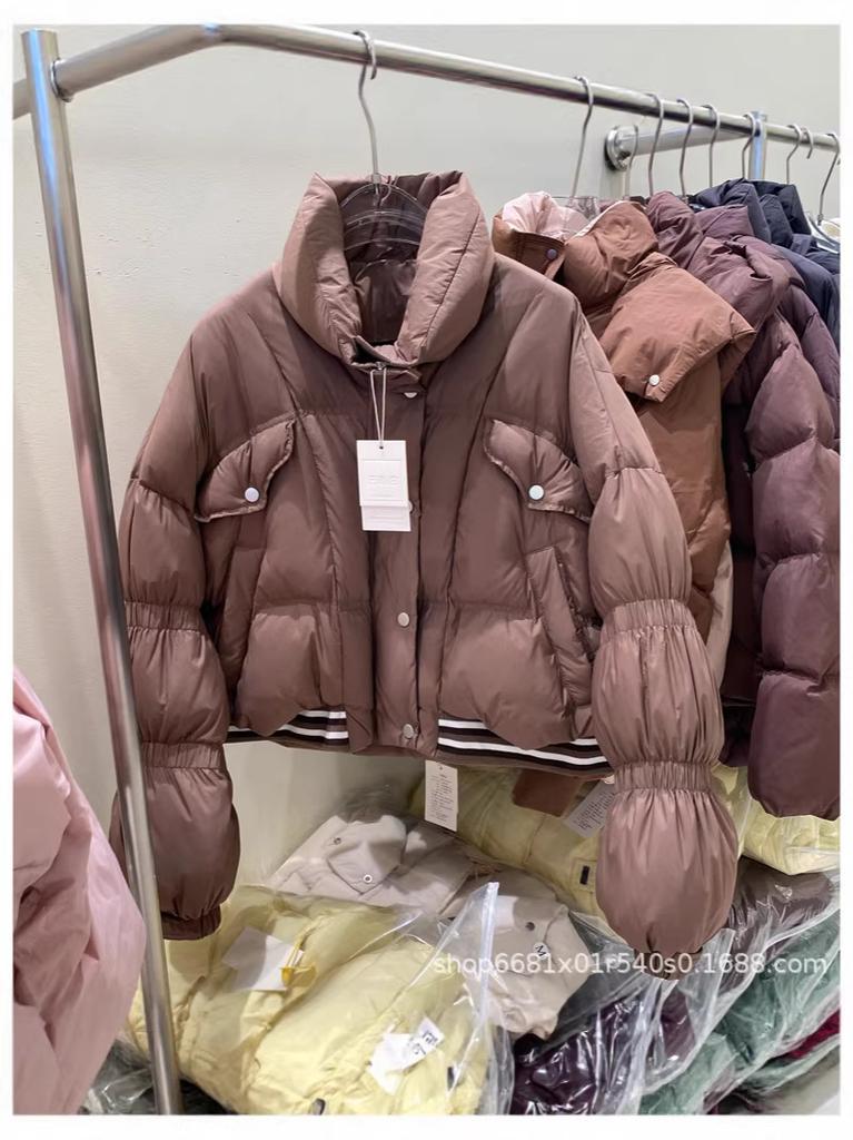 Thickened short Pinghu down jacket, new loose small fashion duck down winter warm jacket
