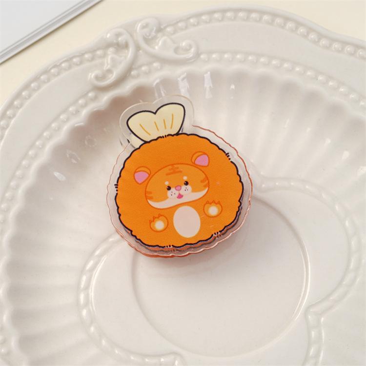 Cute Shrimp Ball Cartoon Double-Sided Clip – Multi-Functional Acrylic Student Organizer for Test Papers