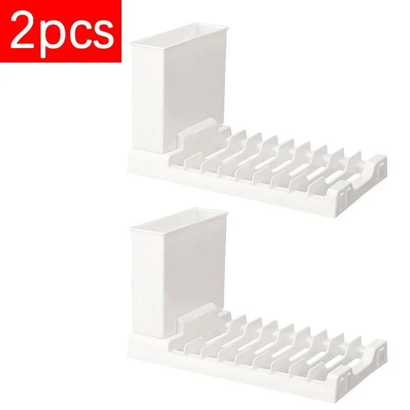 

Пластиковая складная сушилка для посуды 2 в 1, большая вместимость, сушилки для посуды, экономящая место организация стеллажа для хранения посуды