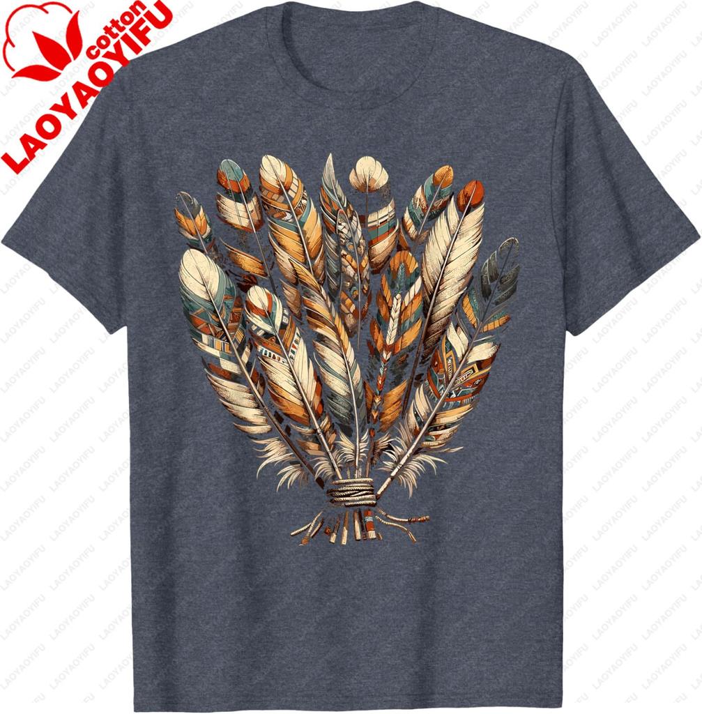 Southwest Native American Indian Tribal Feather TShirt Casual Cotton Short Sleeve Tee Vintage Graphic T Shirts Camisas