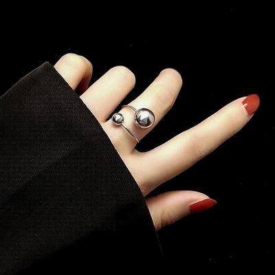 Elegant Asymmetrical Titanium Steel Adjustable Ring