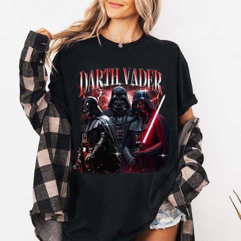 Darth Vader Retro Graphic Tee Star Wars Gift for Him Her Sci-Fi Fan Unisex M