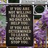 2D Flat, 1pc "If You Are Determined To Learn No One Can Stop You" Aluminium Sign - 8"x12" Vintage Motivational Decor, Perfect for Office & Classroom