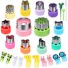 25 Pcs Fruit and Vegetable Cutter Set, Flower Shape Cookie Molds, Butterfly Pasta Maker, Kids Kitchen Toys, Creative Carving Tools for DIY Baking