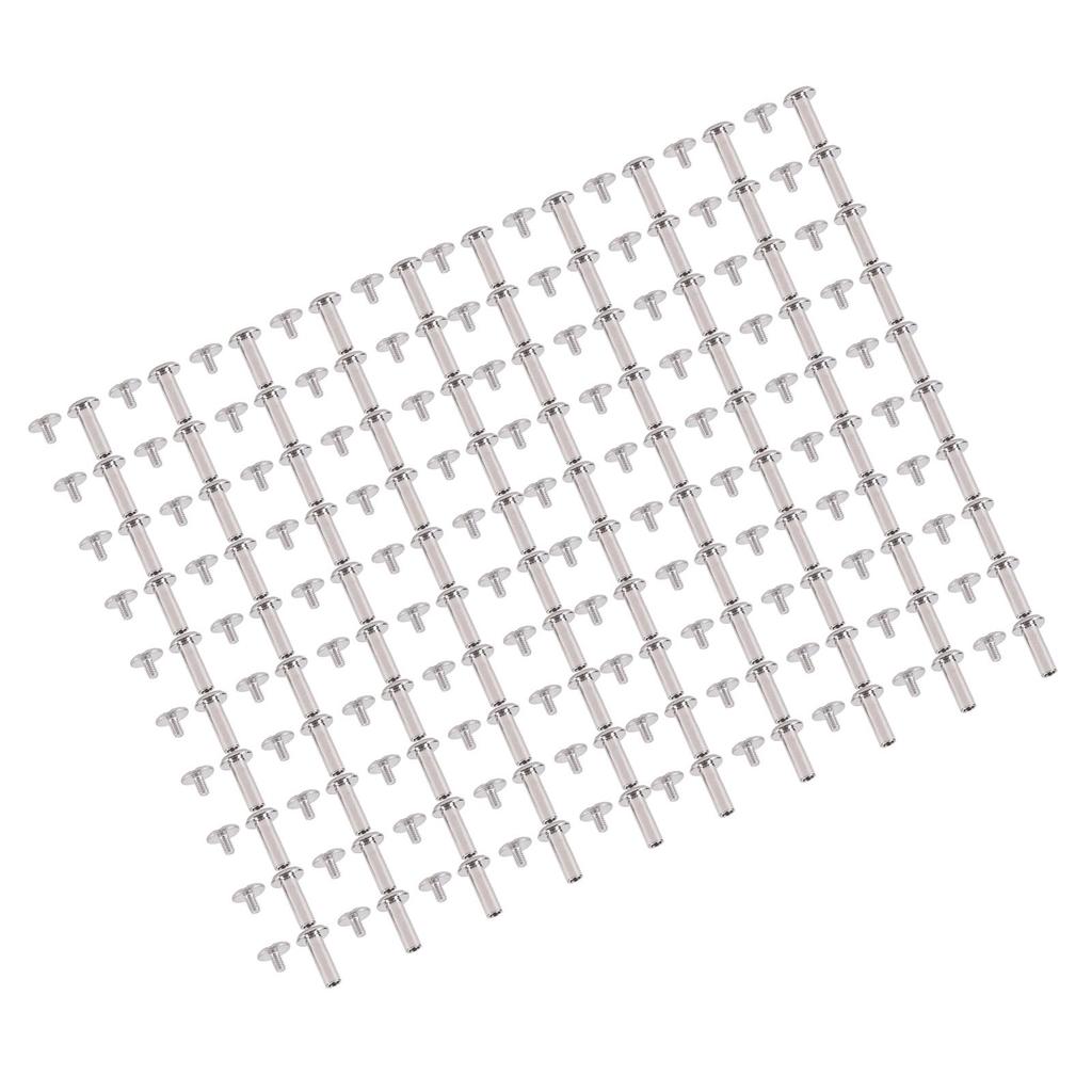 100 Sets Screw Rivet M2 Round Flat Head Stainless Steel Leather Rivets Binding Screws for Crafts