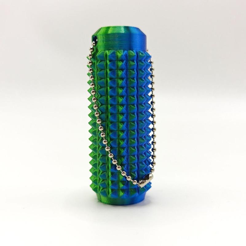 Adult Stress Relief Toy, Portable 3D Printed Breathable Keychain Pendant, 3D Printed Gradient Color Massage Roller, Used For Stress Relief