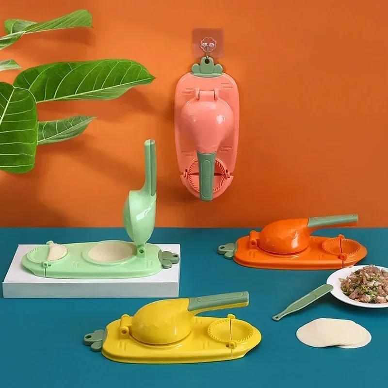 2 i 1 DIY Dumpling Wrapper Artefakt Plast Manuell Wrapper Lagingsform Deigpresseverktøy Baking Kake Dumpling Lager Gadget