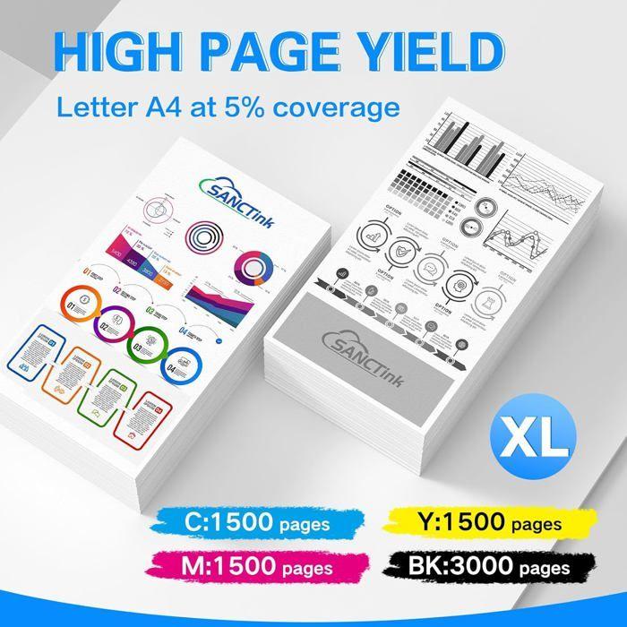 Cartouche d'Encre - SANCTink - LC422 XL - Compatible Brother - Pack de 8 - Multi-couleurs