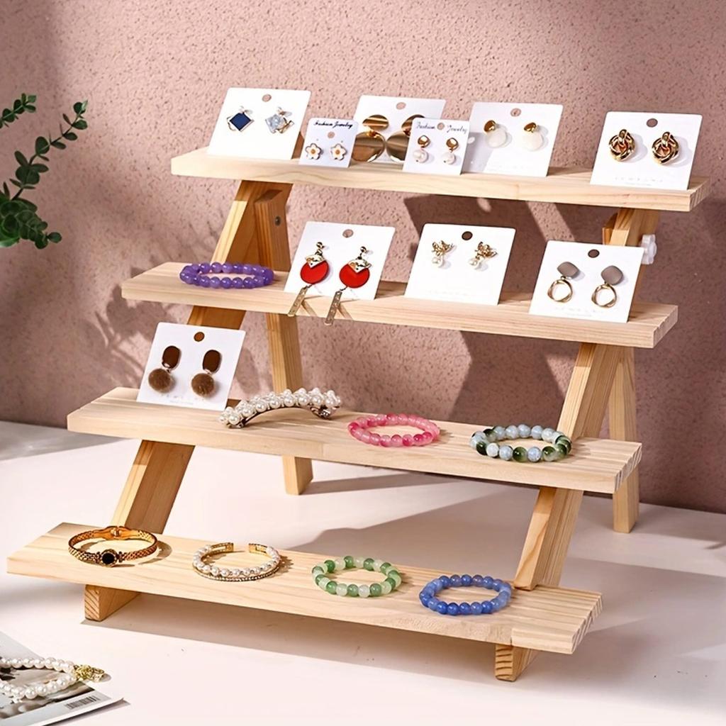 Wooden display rack, ear stud rack, perfume, jewelry, ear ring storage rack, desktop small commodity display rack
