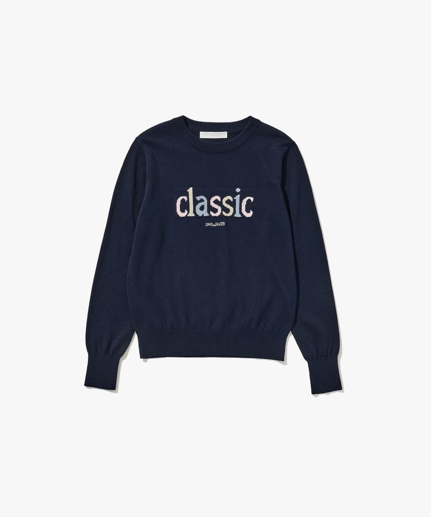 PLAC WOMEN Classic Jacquard Logo Knit Navy