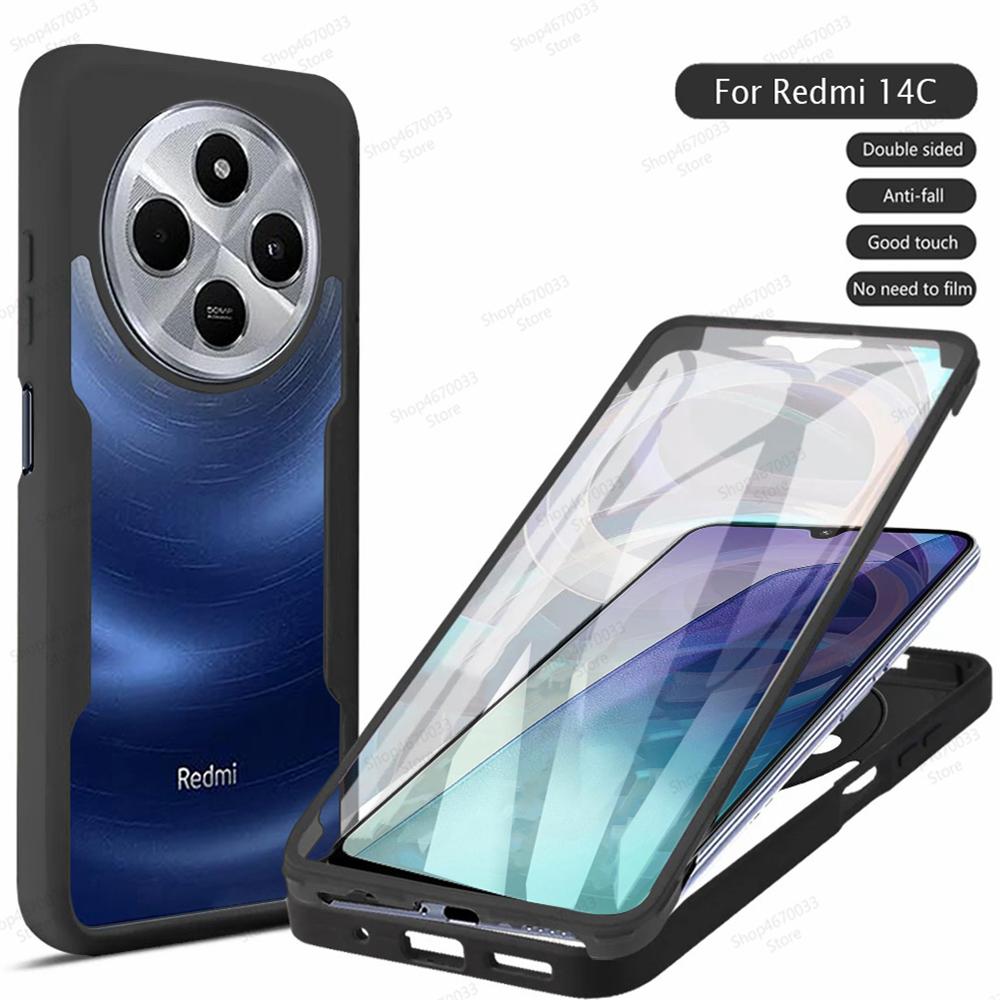 Shockproof 360 Full Cover Case For Xiaomi Redmi 14C 4G 13C 12C 12 Turbo 3 A1 A2 Plus 10C 10 10A 9C 9A Soft Silicone Bumper Case