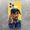 Rapper 2pac Singer Tupac Print Soft Case for iPhone 13 Pro Max 12 Mini 11 XS XR X SE 7 Plus Phone Shell 8 6 6S 5 5S Pattern Cove