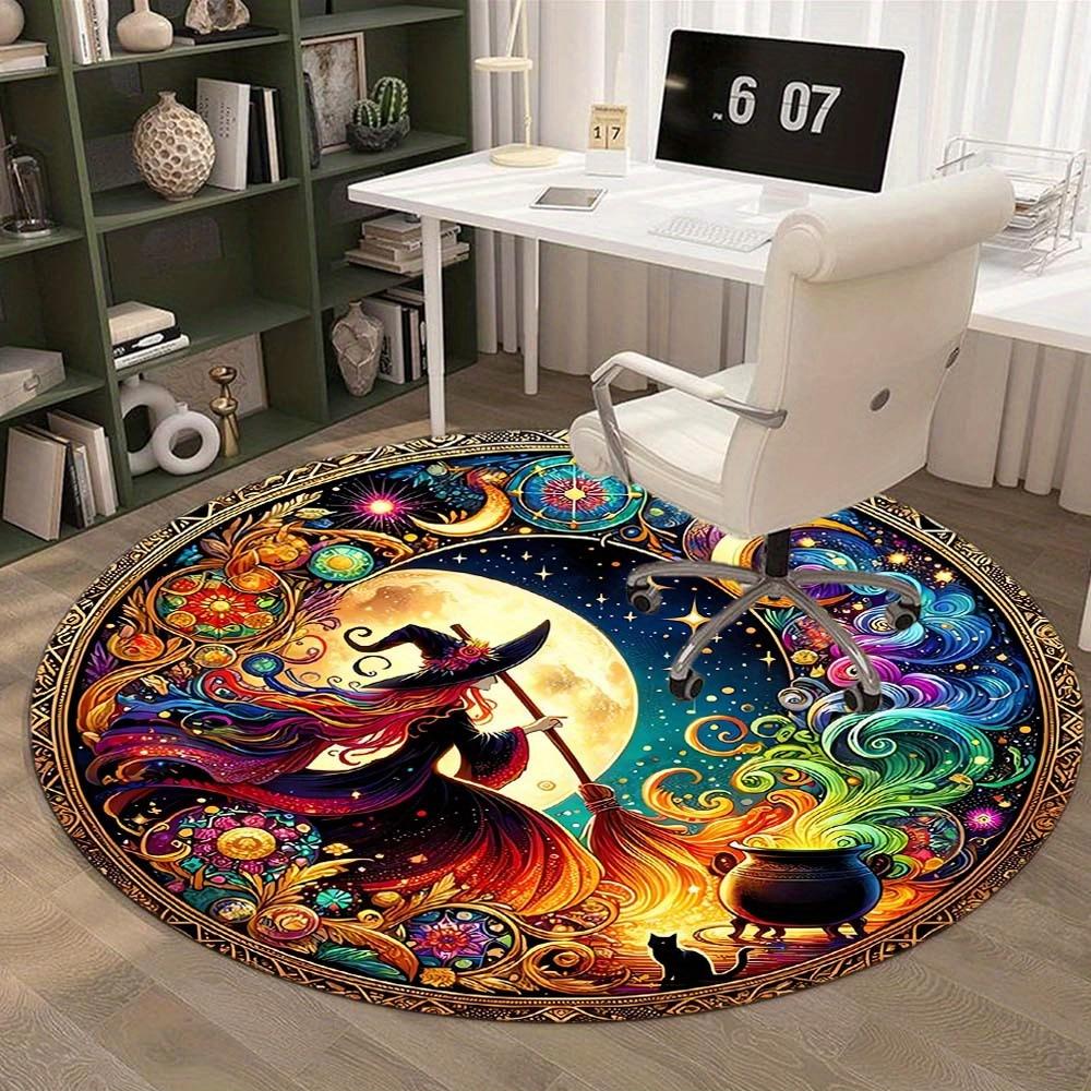 Flannel Enchanting Witches' Brew Round Carpet: Perfect for Home Decoration - Office Chair Pads, Living Room, Bedroom, and More