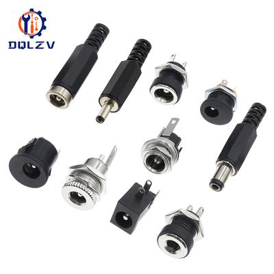 DC Connectors 5.5x2.1mm 3.5x1.3mm DC Power Female Jack Socket Nut Panel Mount DC Power Adapter Connector DC-099/005/022B/25M