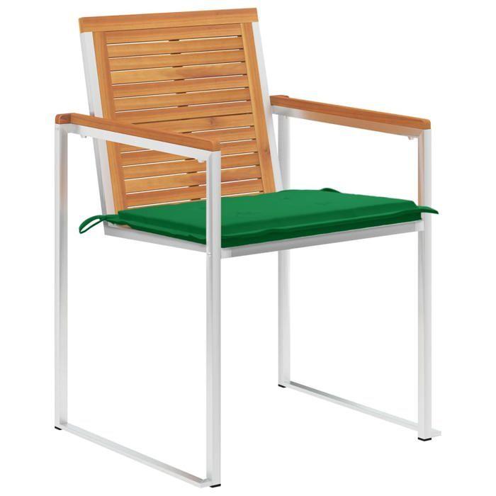 Exclusive House - Garden Chairs Set of 4 with Cushions Solid Acacia Wood