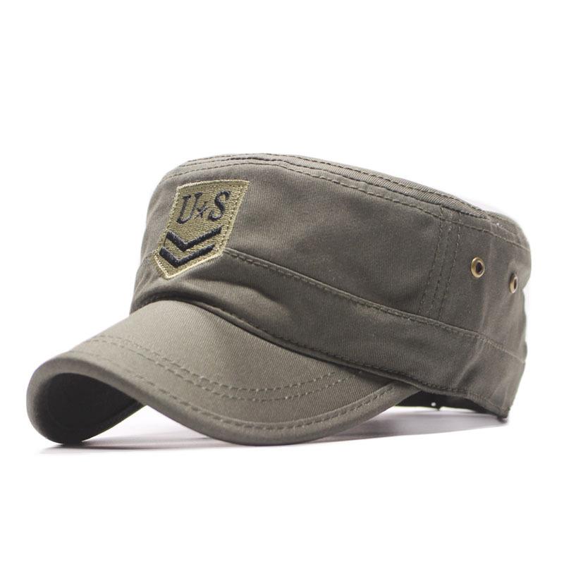 Men's flat baseball cap, US 3D embroidered camouflage military cap, outdoor sports baseball cap, summer sun cap