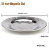 Stainless Steel Thickened Round Dinner and BBQ Plates - Decorative and Functional Serving Flatware.