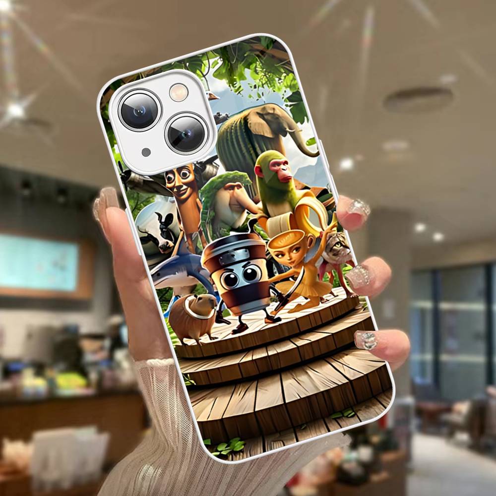 I-ITALIANS B-Brainrot Creative Animal Tempered Glass For Iphone 14 13 12 11 Pro Mini XS MAX 14Plus X XS XR Fundas