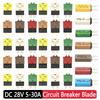 Circuit Breaker Blade Fuse Auto Accessories Reset Fuse Adapter for Car Truck Boat Marine 5A 7.5A 10A 20A 25A DC 28V Circuit Breaker 6