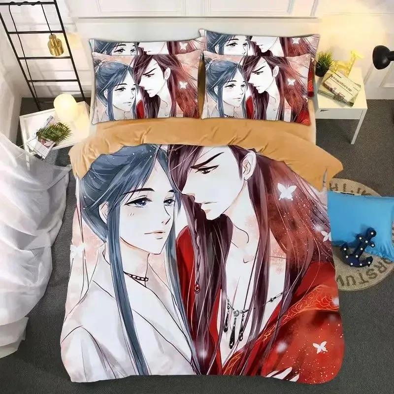 H-Heaven Official’s Blessing Print Bedding Set 3D Character Duvet Cover Set With Pillowcase Twin Full Queen King Bedclothes