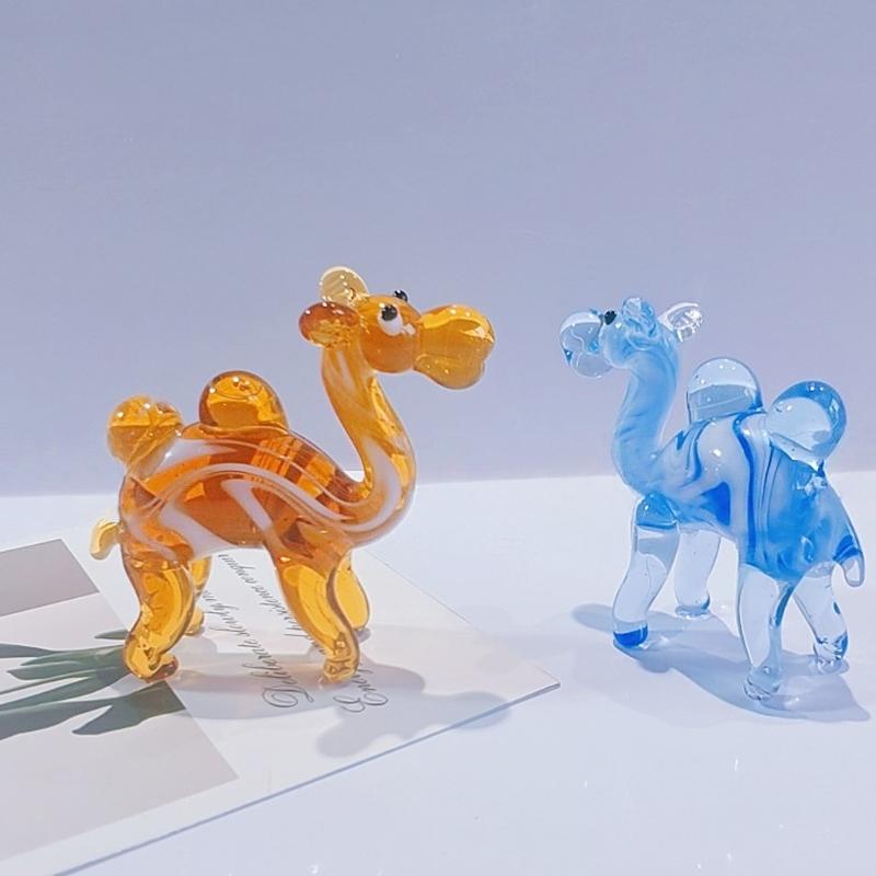Handmade Camels Statue Glass Camels Figurines Art Glass Animal Miniature Figurines for Collectibles,Home Decoration,