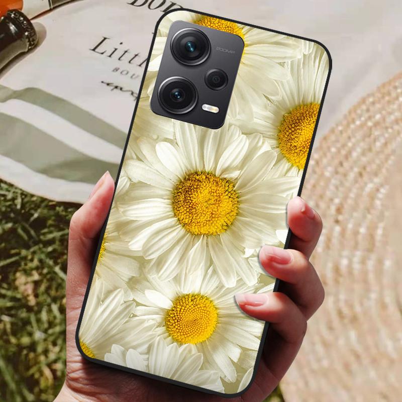For Redmi Note 12 Pro 5G Case Note12 Covers Soft TPU Black Silicone Cover for Xiaomi Redmi Note 12 Pro+ 5G Plus Cartoon Painted