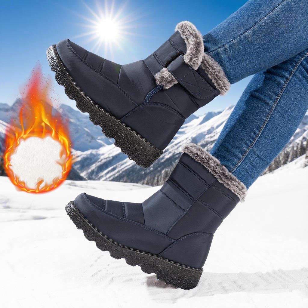 Waterproof Winter Boots for Women Plush Snow Boots Woman Platform Ankle Boots Warm Cotton  Shoes