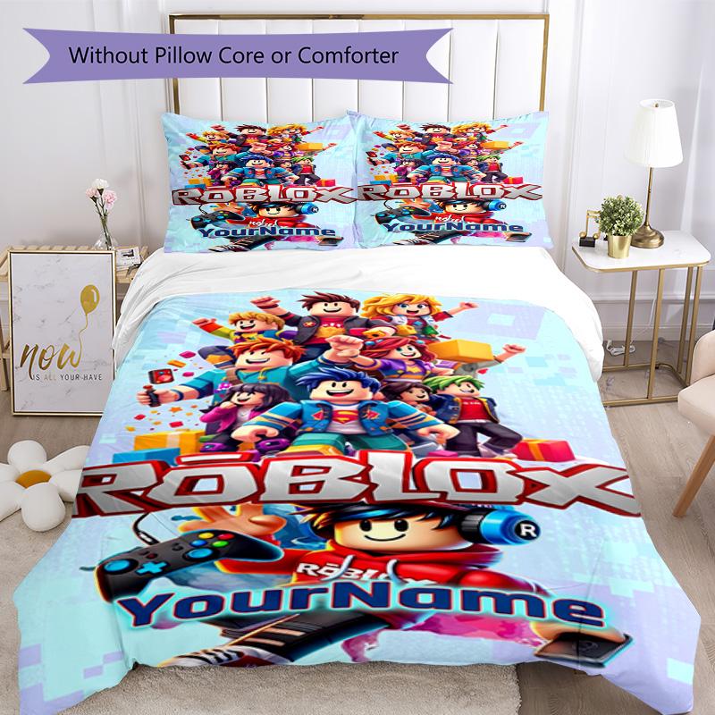 Roblox 306 Customize Your Name Bedding Set Breathable Duvet Cover with Pillowcases Home Decoration Birthday Gift