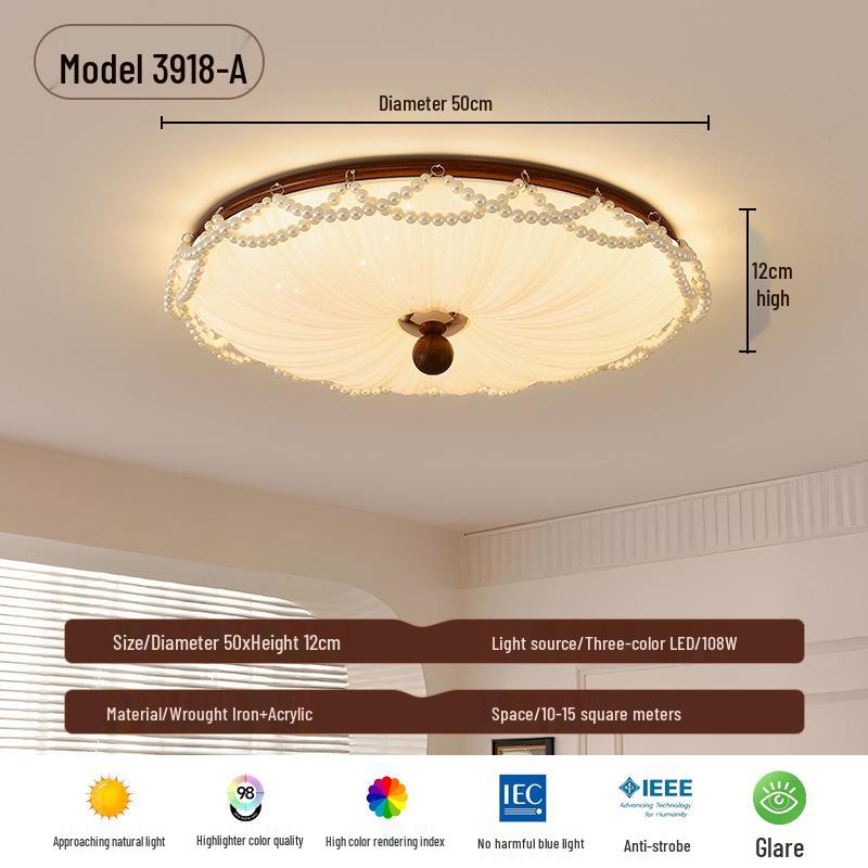 French Mid-Century Pearl Ceiling Light for Bedroom, Dining Room, or Study