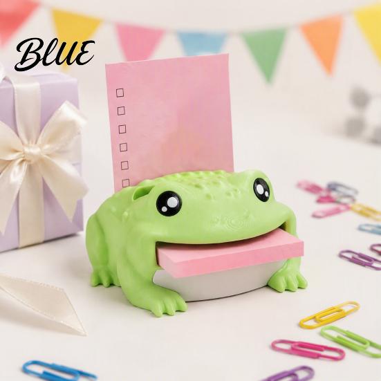 Gift for Colleagues Cute Frog Adhesive Note Dispenser Creative Cartoon Animal Stationery Organizer 3D Office Decor Print Stable Memo Stand Desk And
