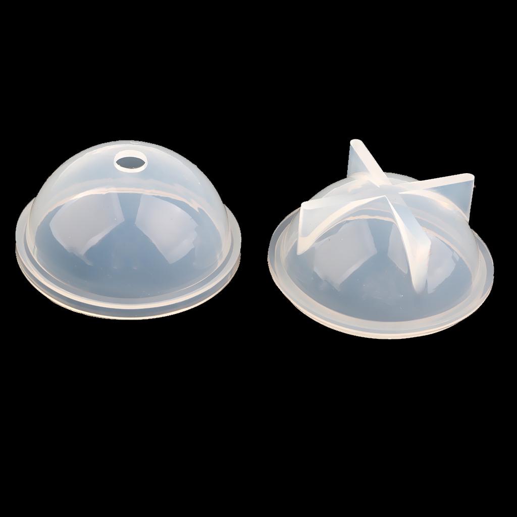 2 stykker kulekuleform silikonform for harpiksstøping 50 mm 60 mm