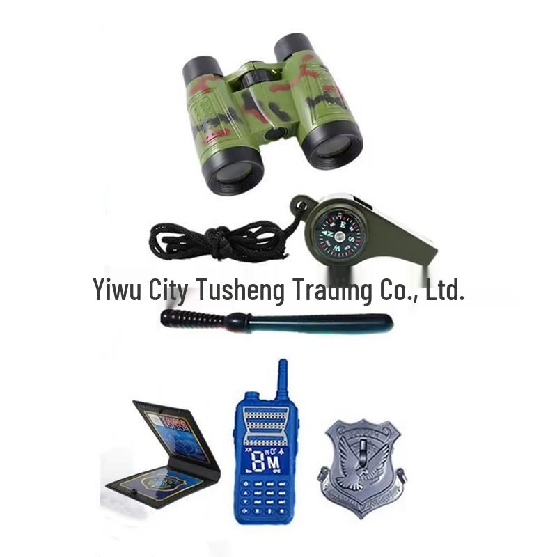 Children s Police Officer Cosplay Costume with Walkie-Talkie, Whistle, and Baton Toy S