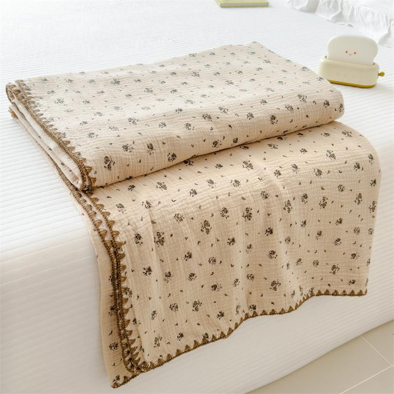 100% Cotton Blanket Anti-Mite Blanket designed for Bed Cartoon Style Sofa Blanket designed for Kids Double-layer Gauze Blanket Single/Queen/King