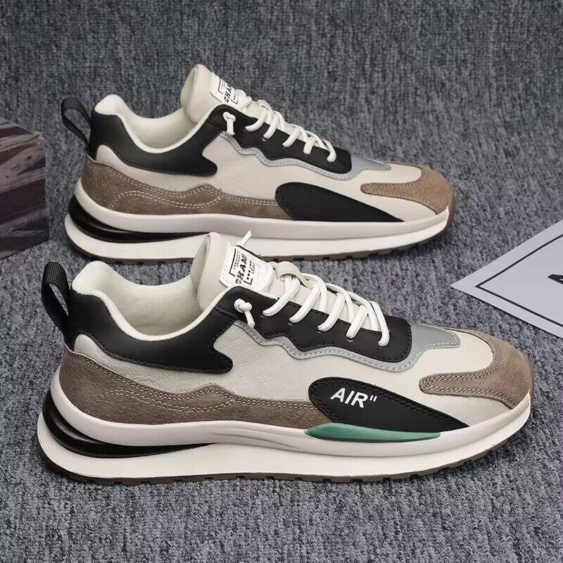 

Нові осінні та зимові кросівки для бігу 2023 року, ніша, Agan Shoes, товстий низ, кросівки для відпочинку, чоловіче взуття, дихаюче повсякденне взуття на низькому ходу 44 зелений/чорний