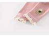 Autumn 2025 Girls' Leggings: Flower Applique, Lace Trim, Solid Color for Babies and Children
