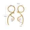 Waterproof Imitation Pearl Earrings Stainless Steel Statement Earrings  Women's Jewelry