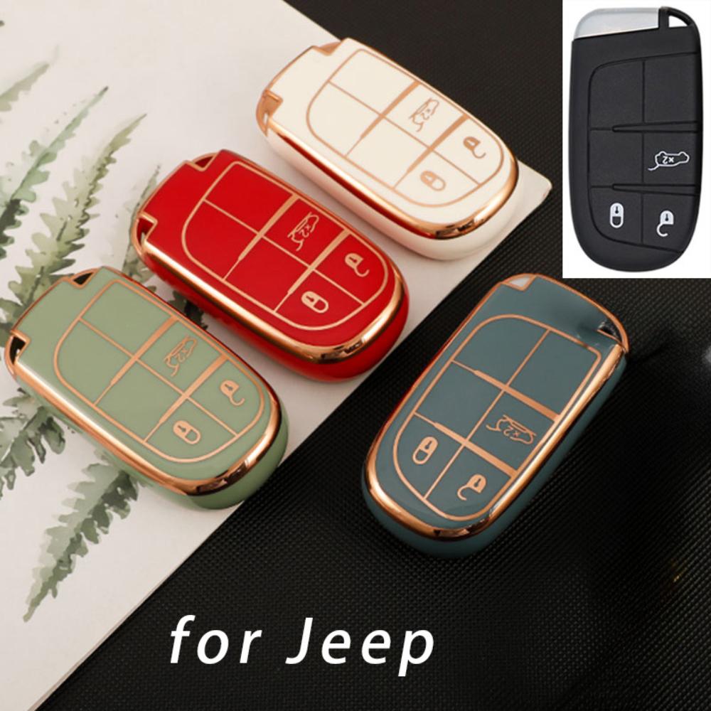 Tpu Car Key Cover Case For Jeep Renegade Compass Grand Cherokee For Chrysler 300C Wrangler Dodge Fob Shell Accessaries