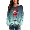 Womens  Fall Sweaters Long Sleeve Print Tops Pullover Sweaters Loose Dressy Casual Basic Clothes