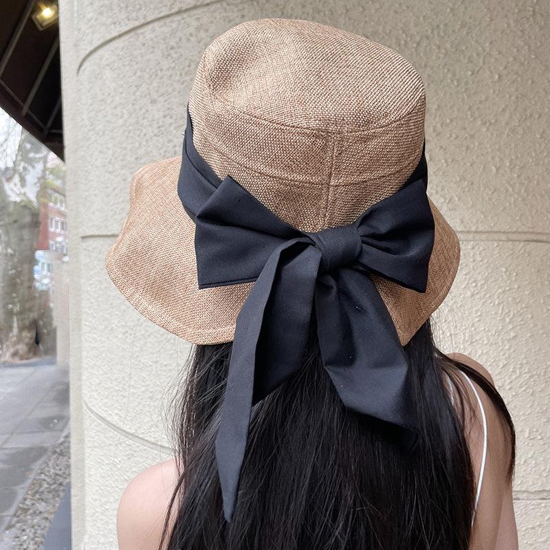 UV sunscreen visor children summer outing versatile eaves bow bucket hat casual sun hat tide