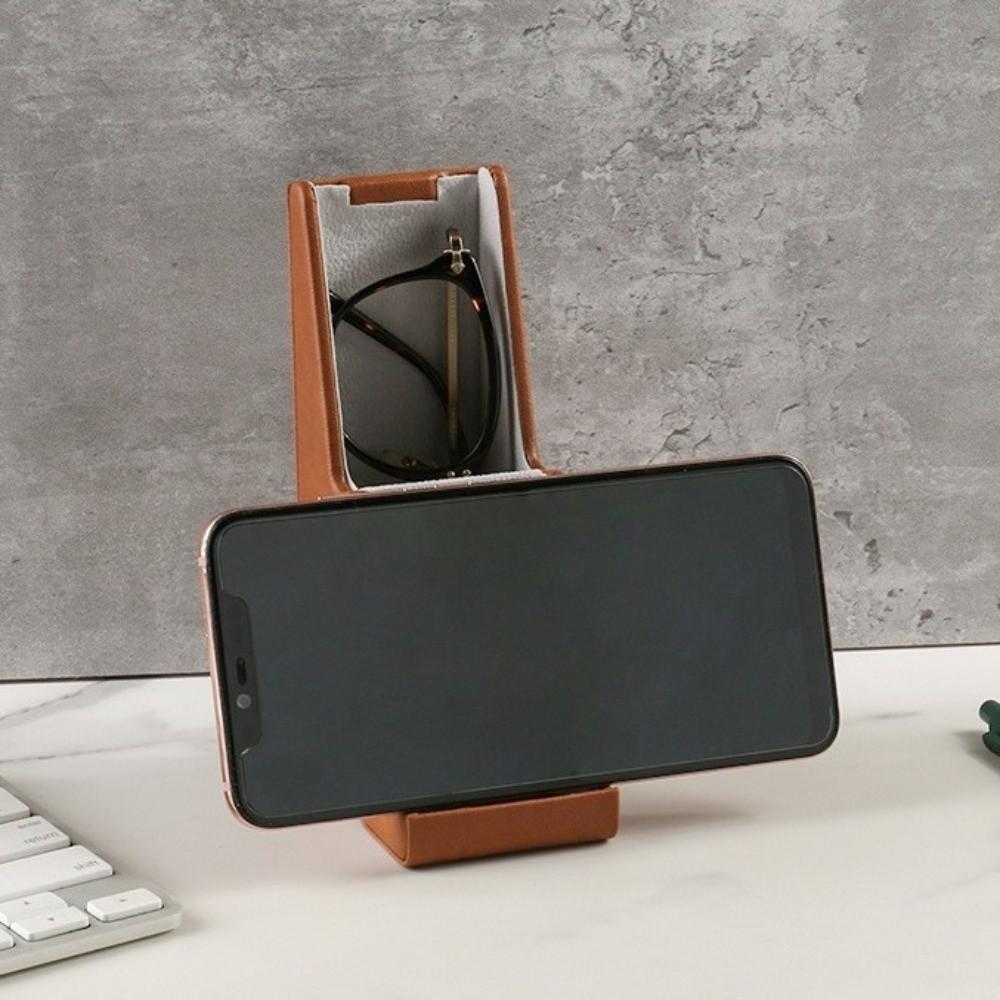 PU Leather Glasses Storage Case Foldable Sun Glasses Holder Eyewear Storage Box Myopia Glasses