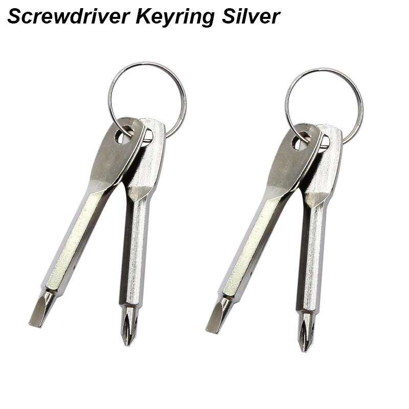 Keychain Cross Screw Phillips Slotted Screwdriver Set Mini Pocket Keyring Repair Tool Outdoor Survival Portable Gadget EDC