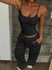 Summer Casual Vacation Camisole Sport Long Pants Set Women Summer Wear