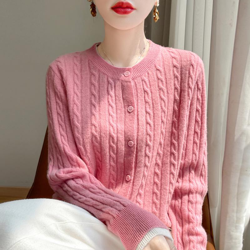 

2024 Осень Элегантный Женский Вязаный Кардиган в Корейском Стиле - Универсальный, Короткий и Шикарный L