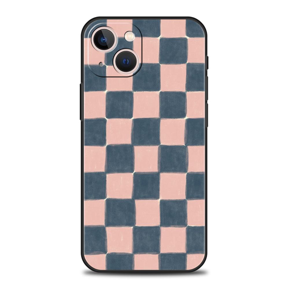 Luxury Soft Phone Case For iPhone 17 Air 16E 16 11 15 14 Pro MAX 12 13 7 8 Plus X XR XS SE 2022 Cover Checkerboard chess board