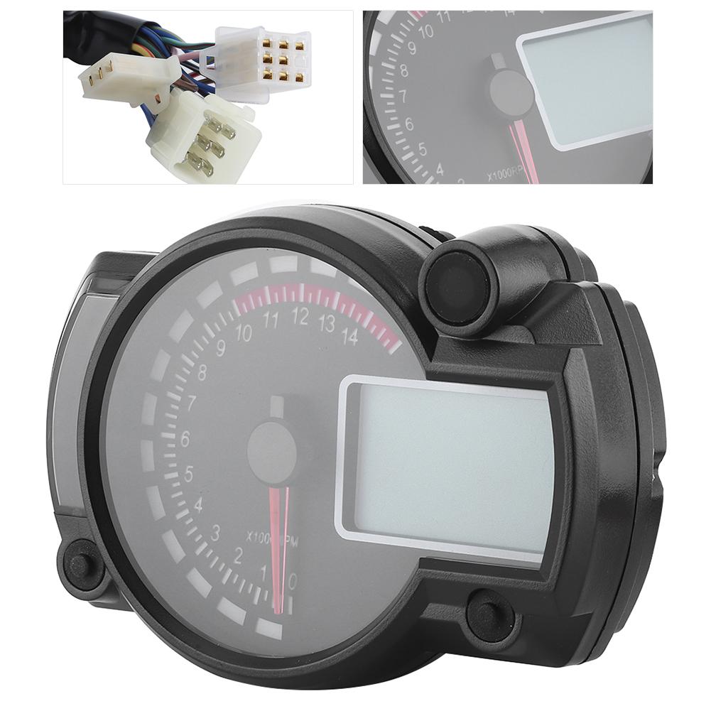 Multifunction Speedometer Tachometer Odometer 15000rpm LCD Display Universal Motorcycle Gauge