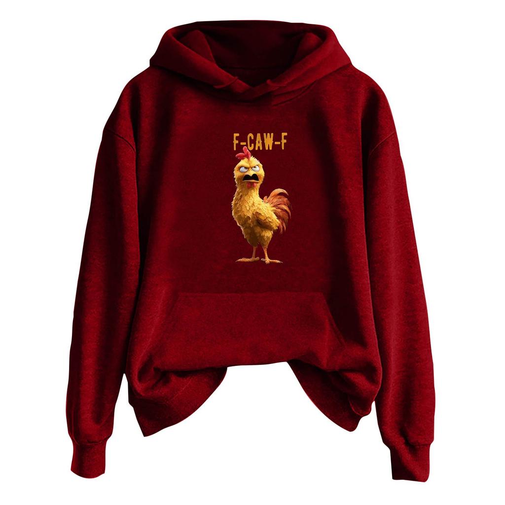 Women's Fashionable Casual Long Sleeve Hooded Printed Sweatshirt