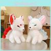 Realistic Sitting Fox Plush Toy Nine Tails White Fox Soft Stuffed Animal Gift