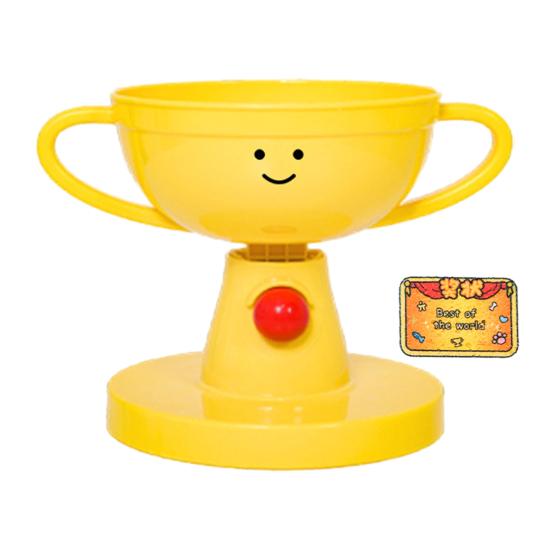 Adjustable Elevated Cat Bowl 60-Degree Tilted Small Dog Feeder 5 Height Settings Raised Food Bowl Cute Trophy Shaped Pet Dish for Pets Neck Comfort