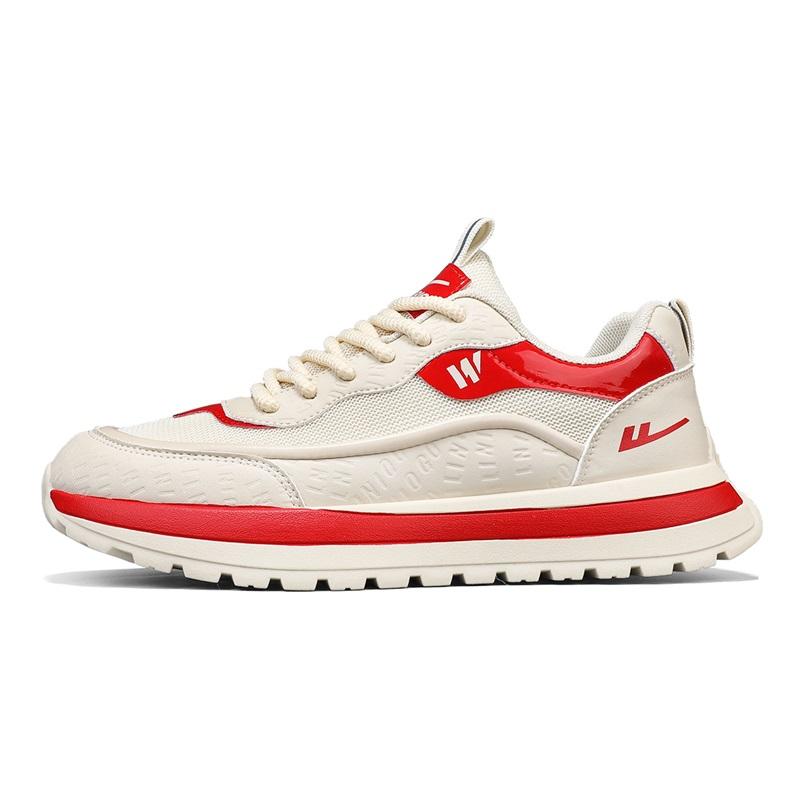 Warrior Fashion Versatile Sports Casual Daily Commuting Lightweight Breathable Non-Slip Low-Top Lifestyle Shoes Men sneaker Light-Red WXY(S)-4794N01