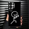 Funny Stickman Matchman Plating Phone Case For Samsung Galaxy S24 S25 FE S26 Edge S23 Ultra S22 S21 Plus S20 Anti-Fall Airabag C